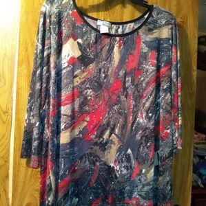 3/4 length sleeve soft dress shirt with sequins